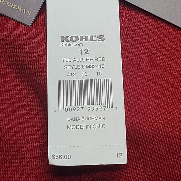 Dana Buchman Pants Womens 12 Red Allure Modern Chic Straight Stretch Cotton New - Picture 10 of 10